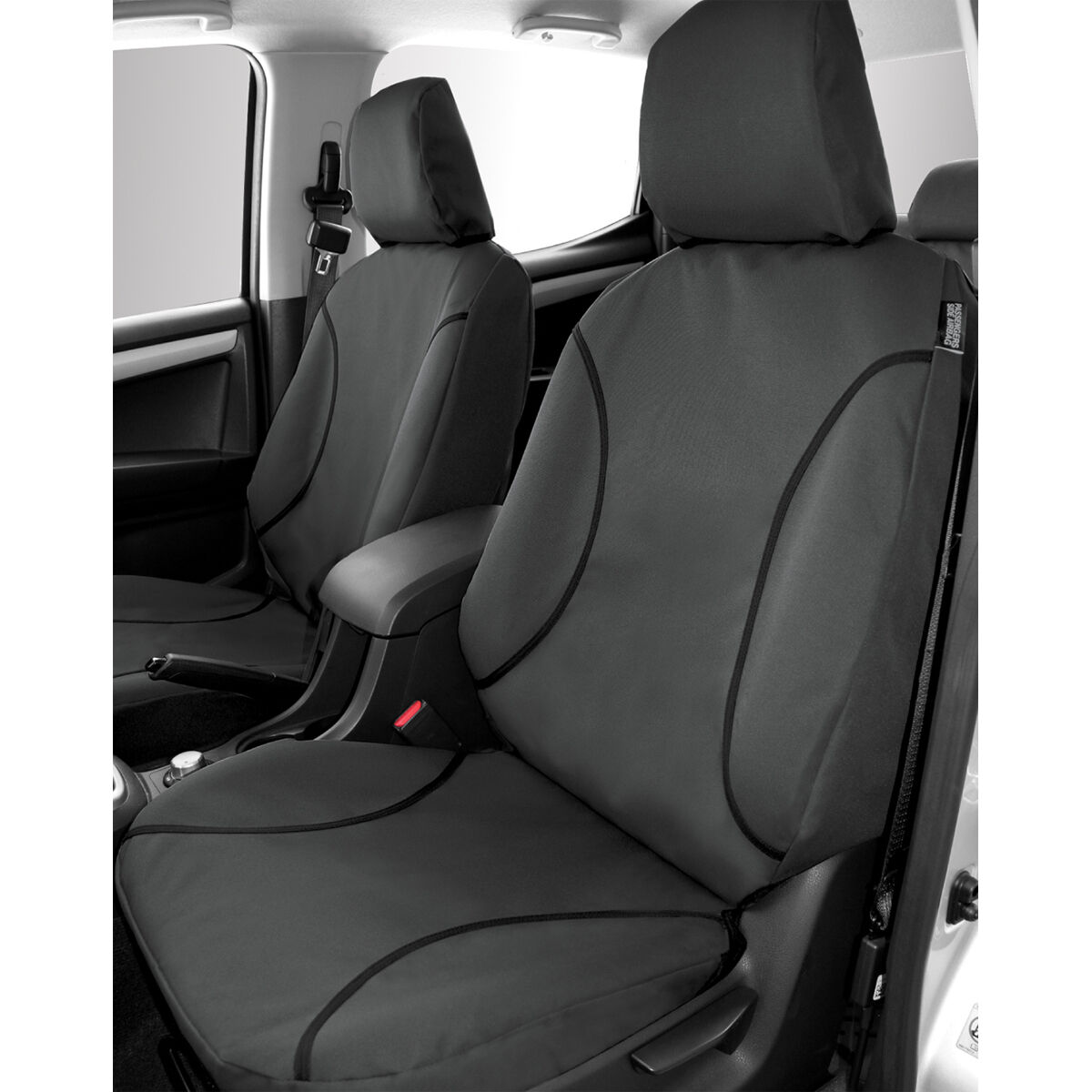 Tradies Canvas Ready Made Seat Covers Front Pair Grey suits Ranger, , scanz_hi-res