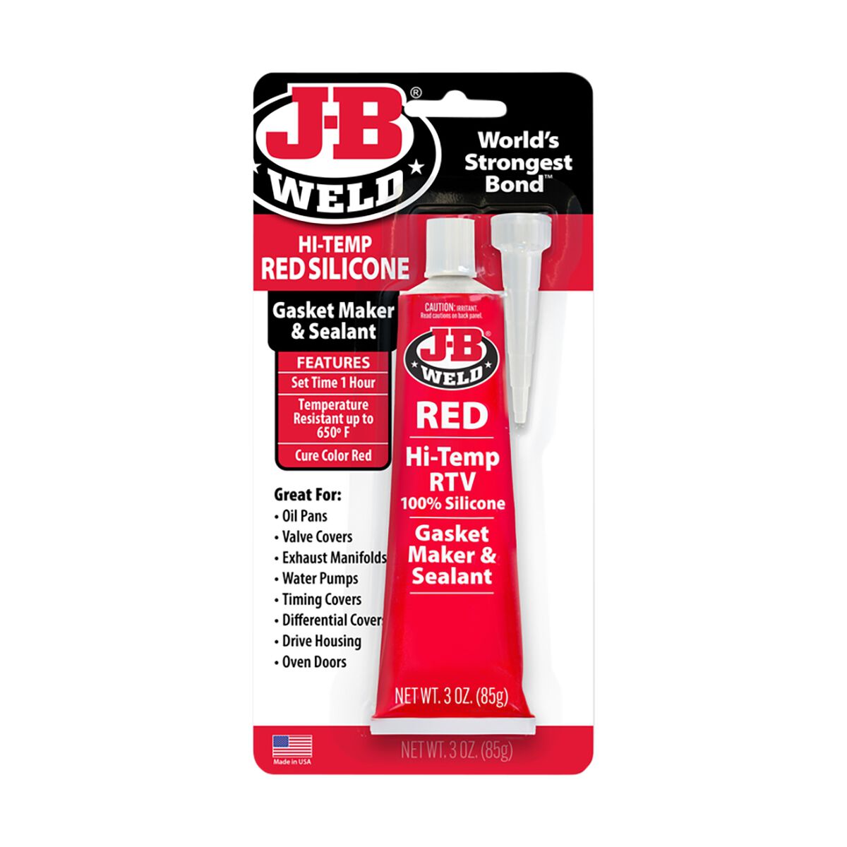 JB Weld Red Hi-Temp RTV Gasket Maker and Sealant 85g, , scanz_hi-res