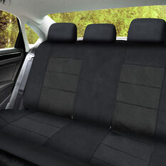 SCA Premium Jacquard and Velour Seat Covers Black Rear Seat Size Adjustable Zips 06H, , scanz_hi-res