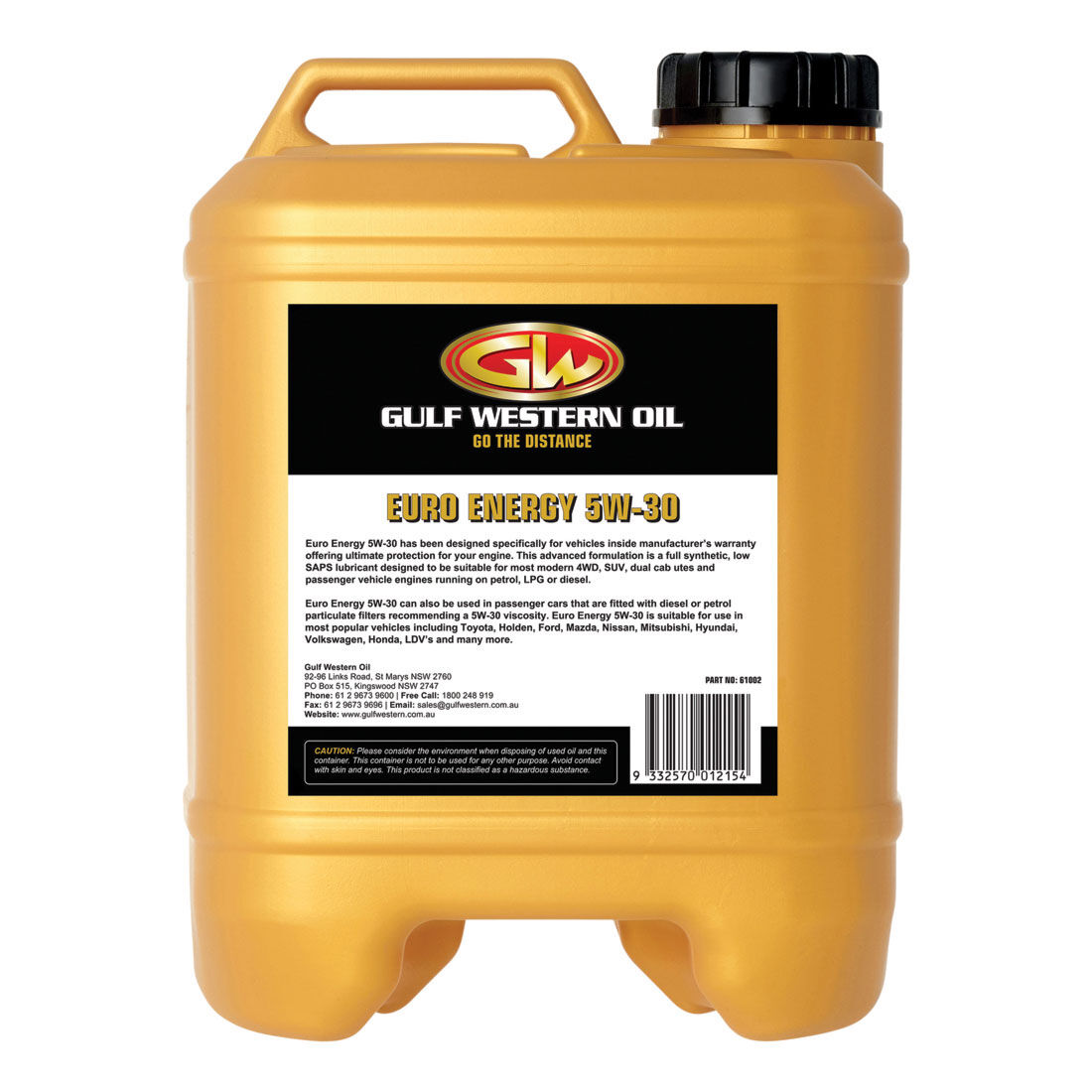 Gulf Western Euro Energy 5W-30 Engine Oil 10 Litre, , scanz_hi-res