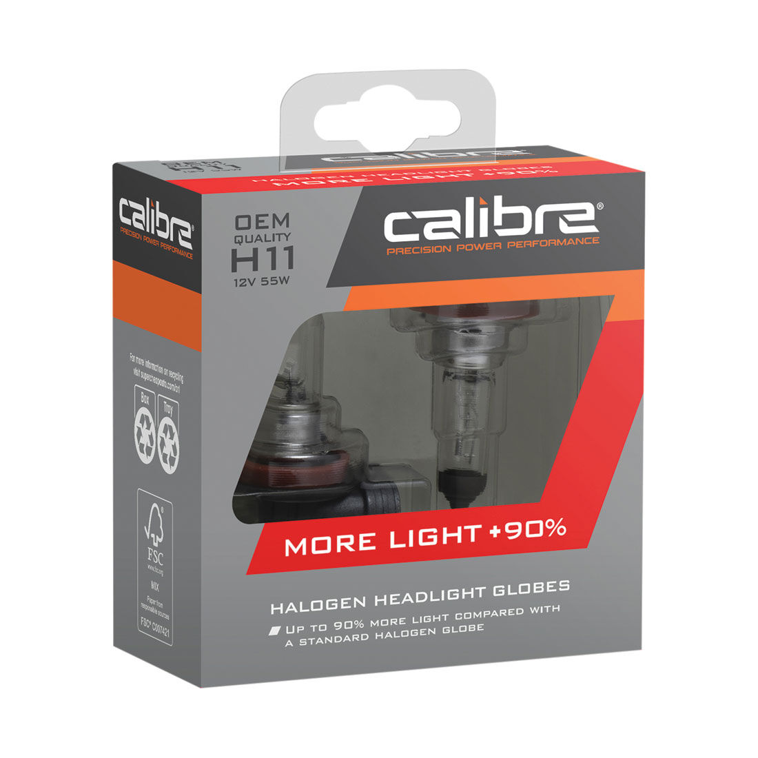 Calibre Plus 90 Headlight Globes - H11, 12V 55W, CA90H11, , scanz_hi-res