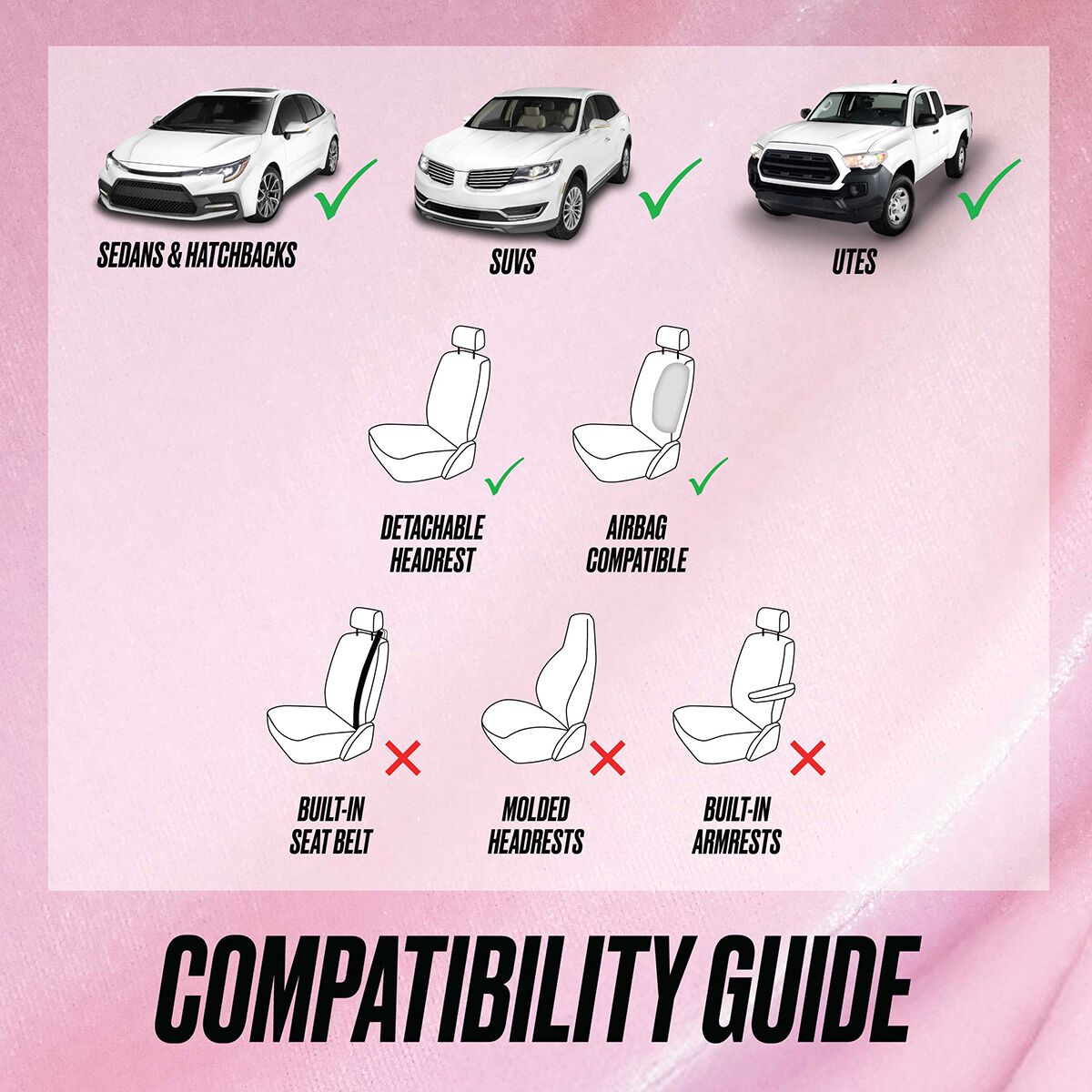 Juicy Couture 2 Piece Juicy Bling Seat Covers - Black/Purple, , scanz_hi-res