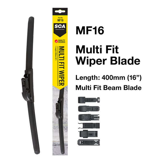 SCA Multi-Fit Wiper Blade 405mm (16") Single - MF16, , scanz_hi-res
