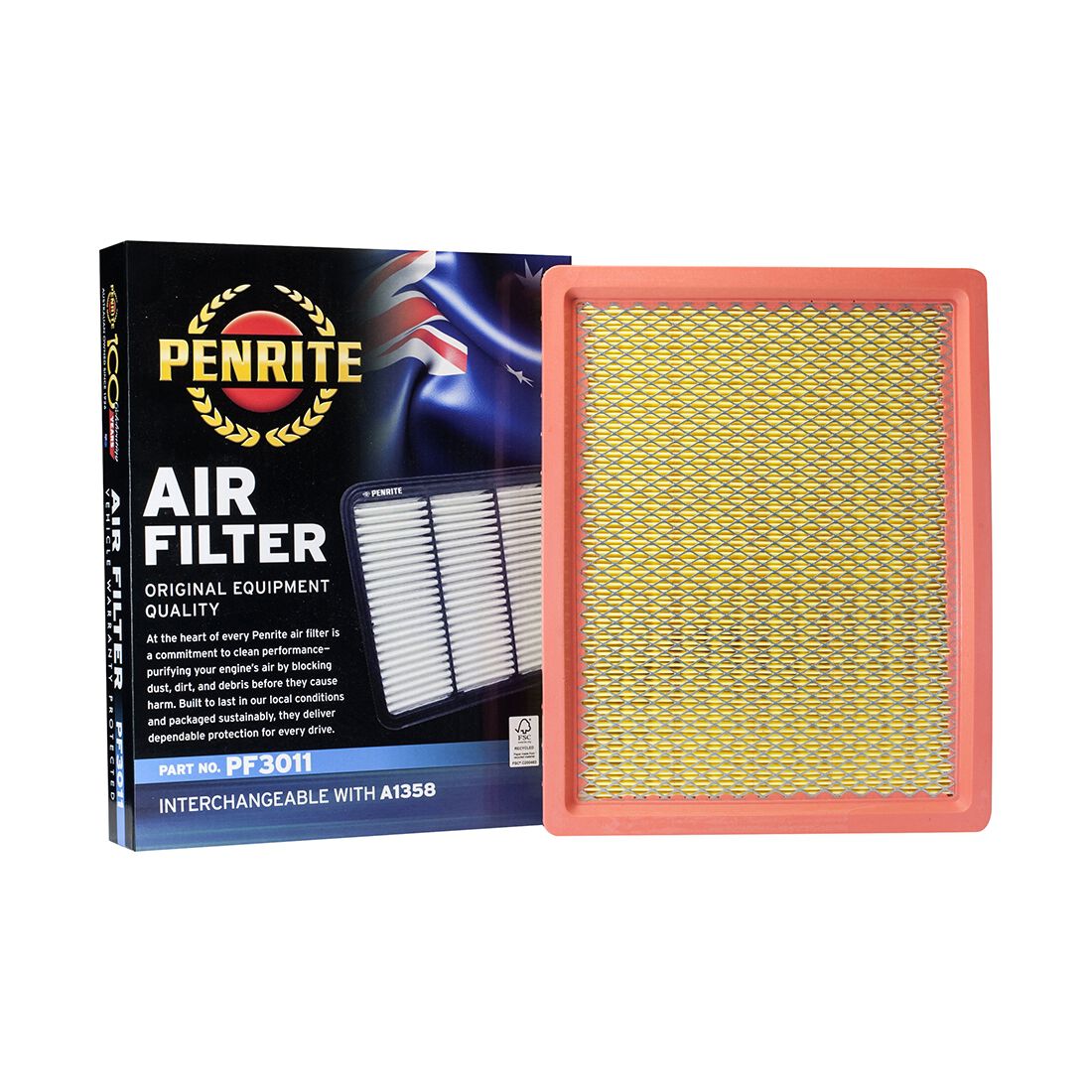 Penrite Air Filter PF3011 (Interchangeable with A1358), , scanz_hi-res