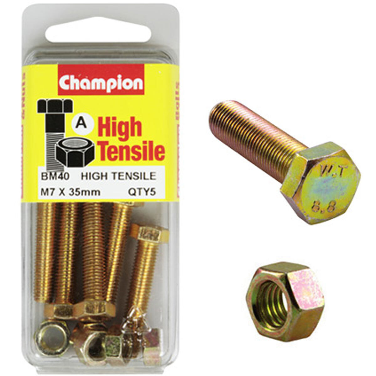 Champion High Tensile Bolts and Nuts BM40, M7 X 35mm, , scanz_hi-res