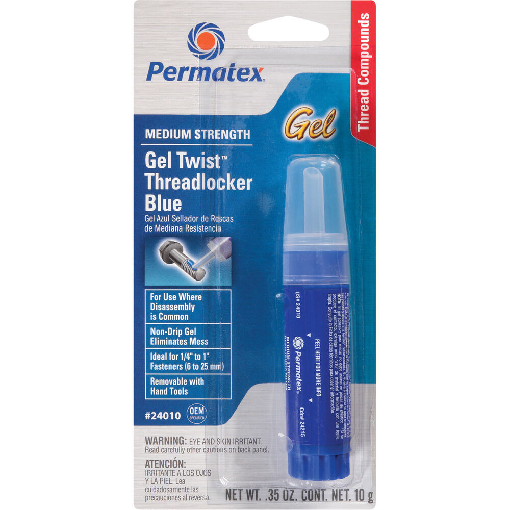 Permatex Gel Twist Threadlocker Medium Strength, Blue, 10g