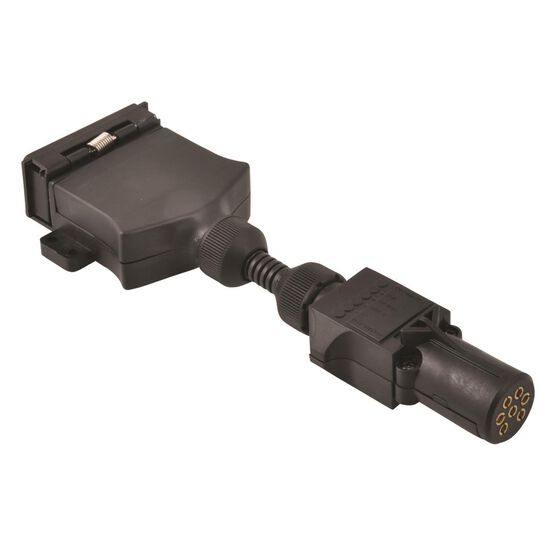 SCA Trailer Adaptor - 7 Pin Small Round Socket to 7 Pin Flat Plug, , scanz_hi-res