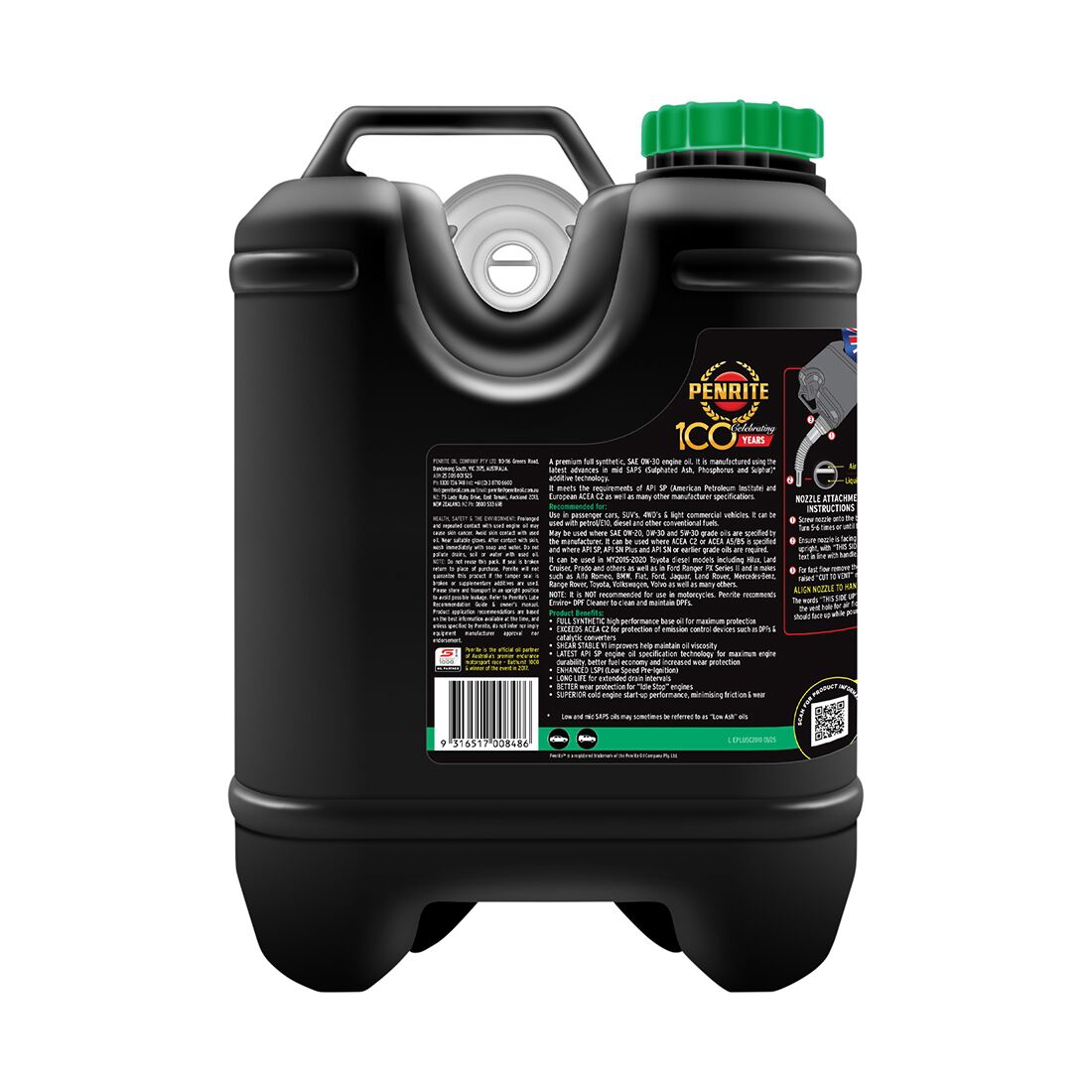 Penrite Enviro+ C2 Engine Oil 0W-30 10 Litre, , scanz_hi-res
