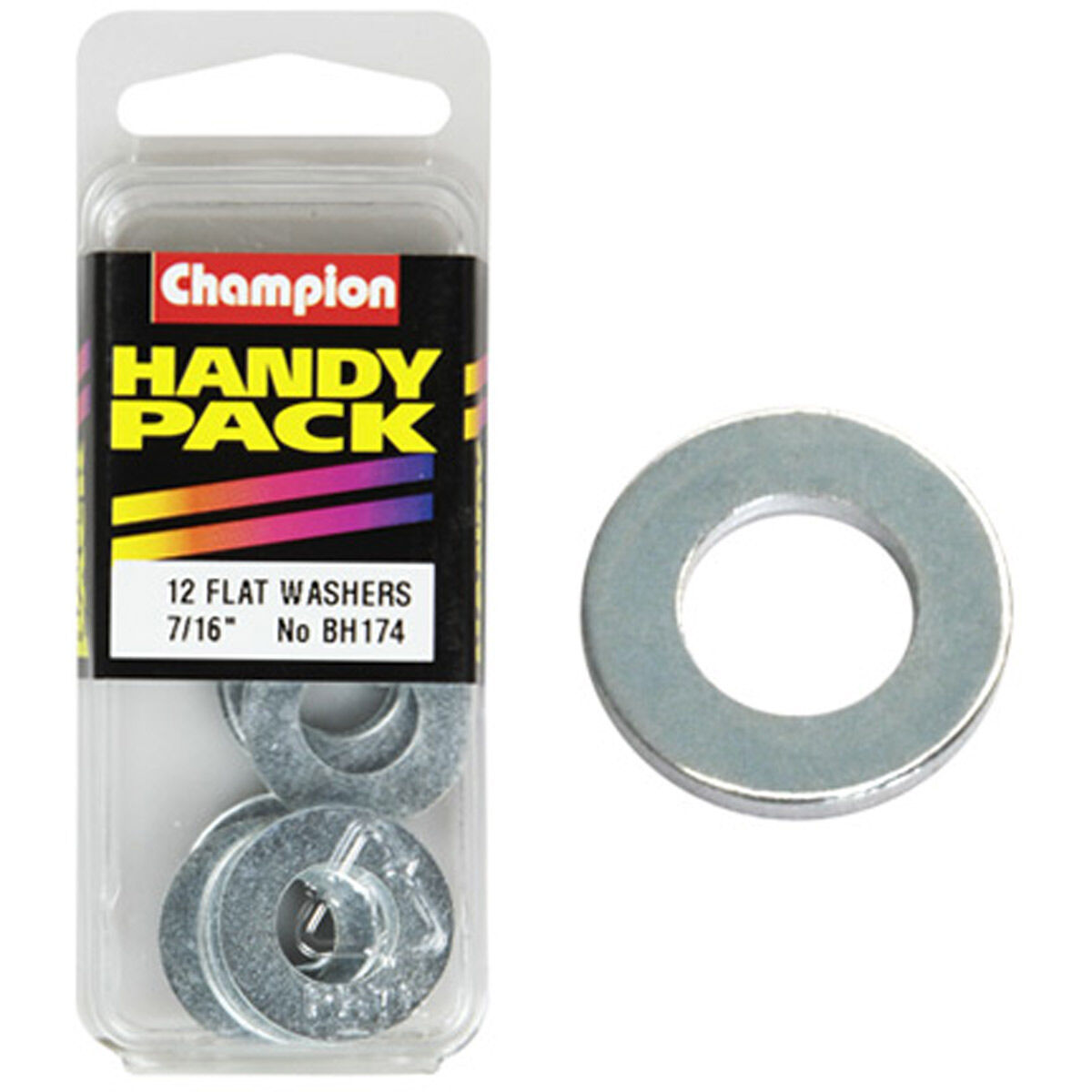 Champion Handy Pack Steel Flat Washers BH174, 7/16", , scanz_hi-res