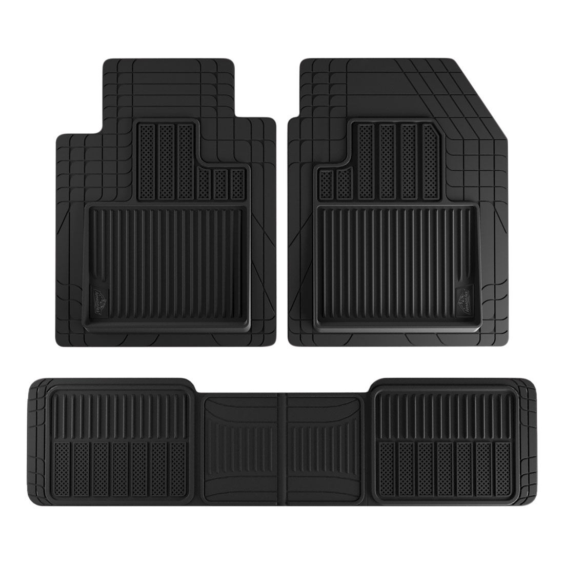 Armor All Deep Dish Rubber Car Floor Mats - Front & Rear, Black, , scanz_hi-res