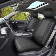 Skechers Air Cooled Memory Foam Seat Covers Black/Aqua Adjustable Headrests Airbag Compatible, , scanz_hi-res