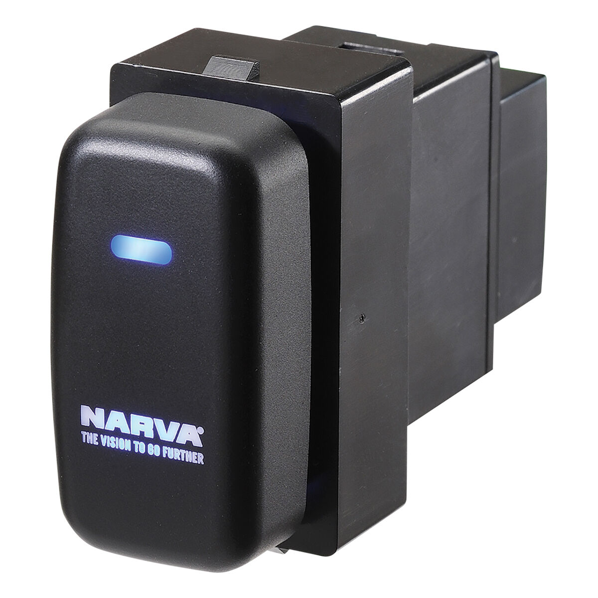 Narva OE Style Switch - Suits Mitsubishi Tridon ML-MN series, Challenger 09-15, Pajero 02-12, Blank Push On/Off, Blue LED, 63330BL, , scanz_hi-res