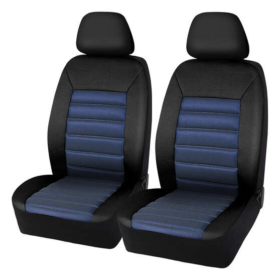 SCA Memory Foam Seat Covers Blue Adjustable Headrests Airbag Compatible, , scanz_hi-res