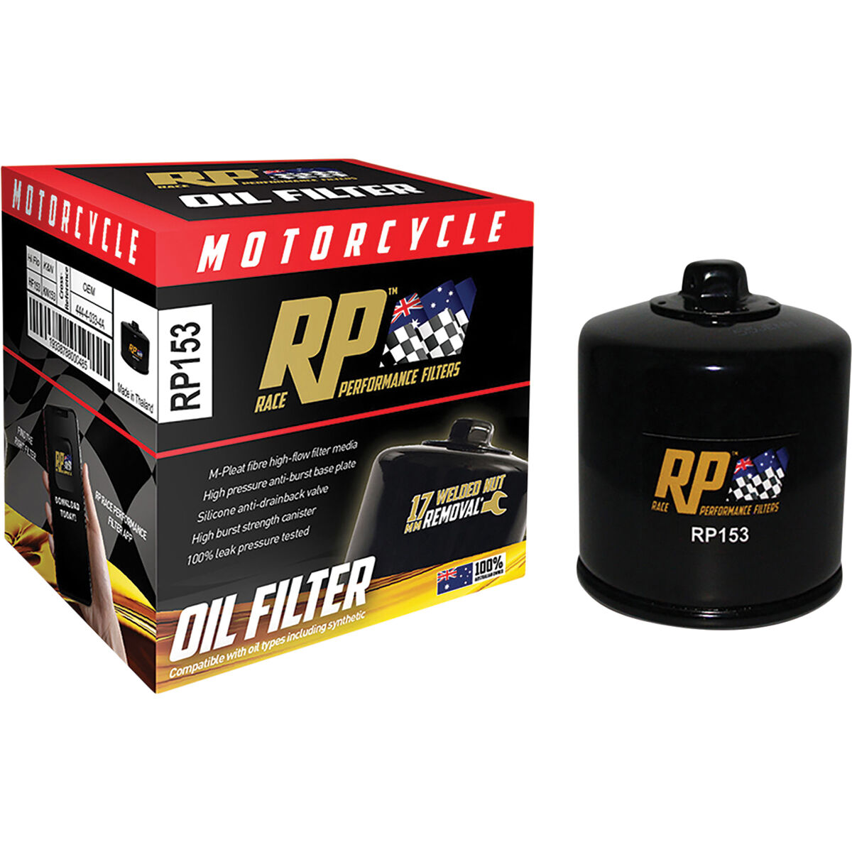 Race Performance Motorcycle Oil Filter RP153, , scanz_hi-res
