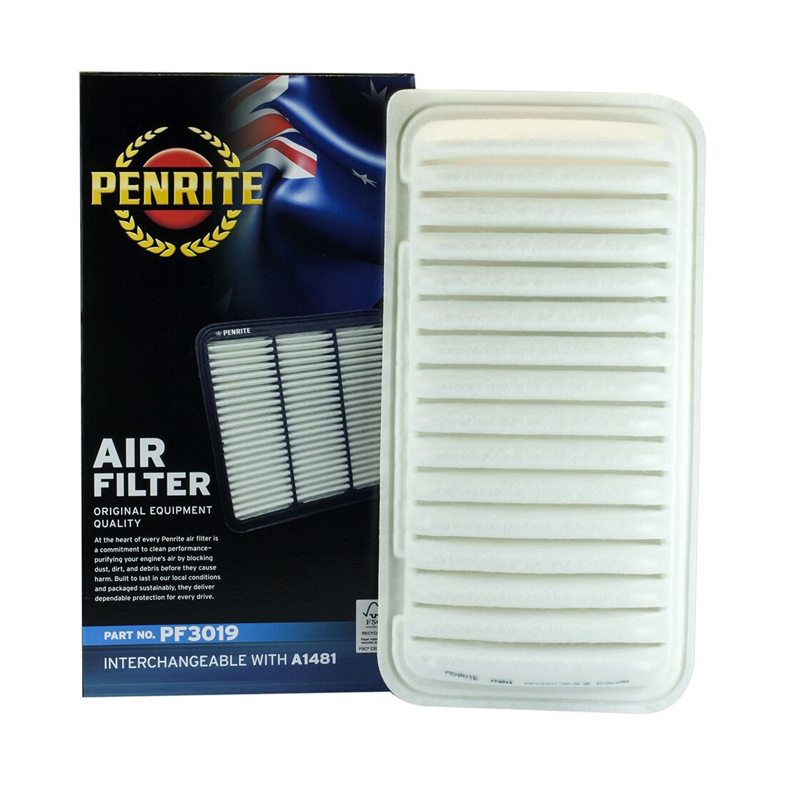 Penrite Air Filter PF3019 (Interchangeable with A1481), , scanz_hi-res