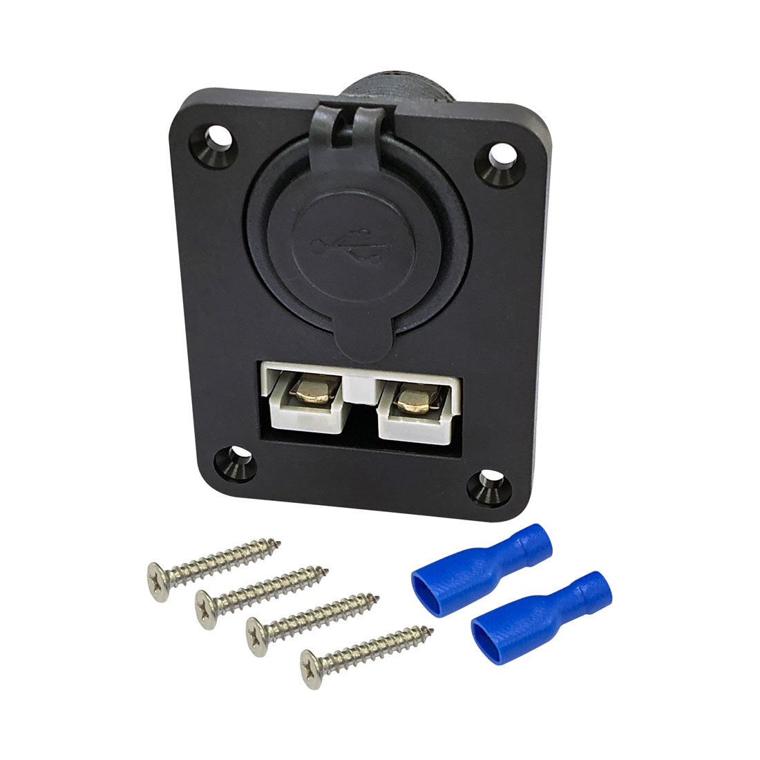 Ridge Ryder 50 Amp Connector Flush Mount w/ Dual USB, , scanz_hi-res