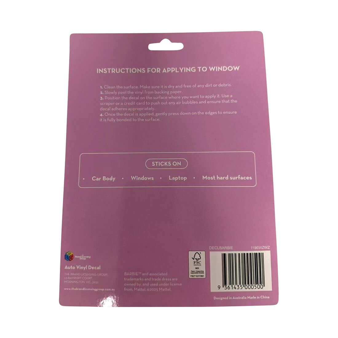 Vinyl Sticker Barbie, , scanz_hi-res