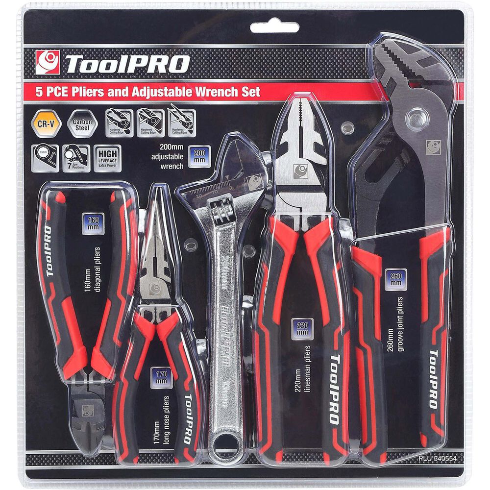 ToolPRO Plier and Wrench Set 5 Piece Supercheap Auto New Zealand