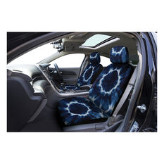 SCA Tie Dye Mesh Seat Covers Blue/White Adjustable Headrests, , scanz_hi-res