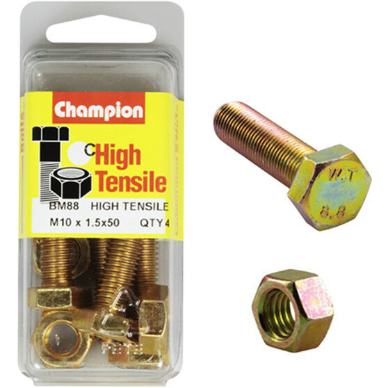 Champion High Tensile Bolts and Nuts - M10 X 50, , scanz_hi-res