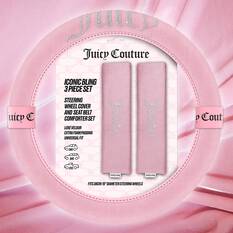 Juicy Couture Big Bling Steering Wheel Cover & Seat Belt Comforters Combo - Pink, , scanz_hi-res