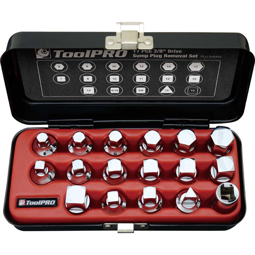 ToolPRO Sump Plug Removal Socket Set 17 Piece Supercheap Auto New Zealand