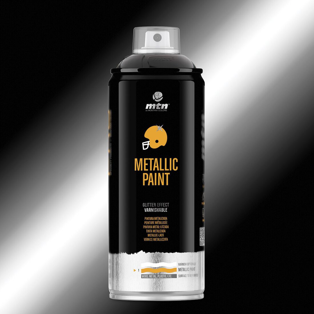 MTN Pro Metallic Black Spray Paint 400mL, , scanz_hi-res