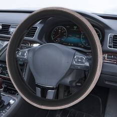 SCA Leather Look Steering Wheel Cover and Seat Belt Buddy Set Pink Shimmer, , scanz_hi-res