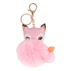 Pom Pom Keyring - Pink Fox, , scanz_hi-res
