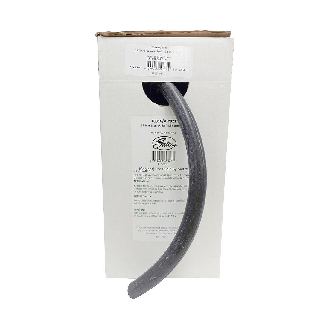 Gates Heater & Coolant Hose 15.9mm (3/4 inch) Sold by Metre, , scanz_hi-res