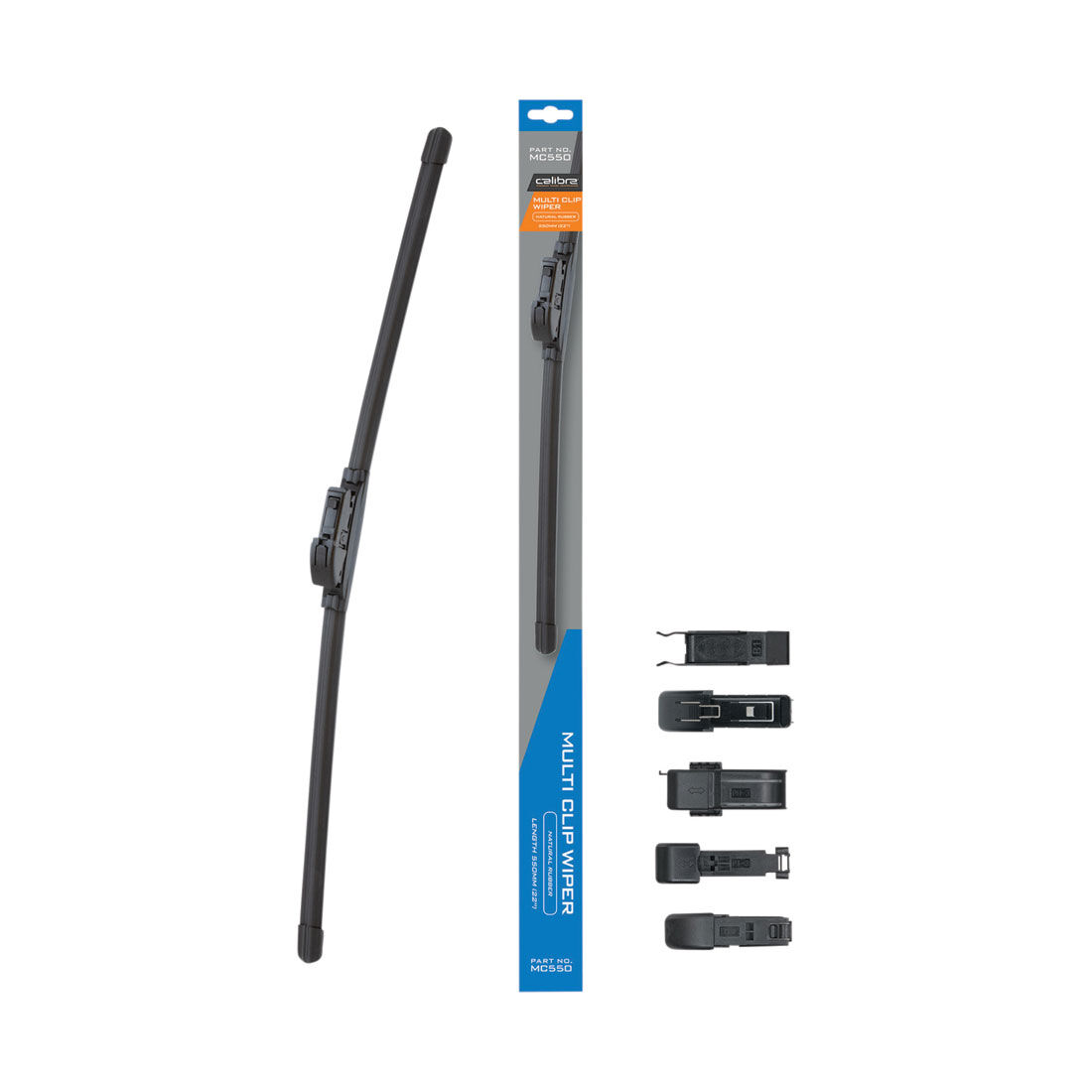Calibre Multi-Clip Wiper Blade 550mm (22") Single - MC550, , scanz_hi-res