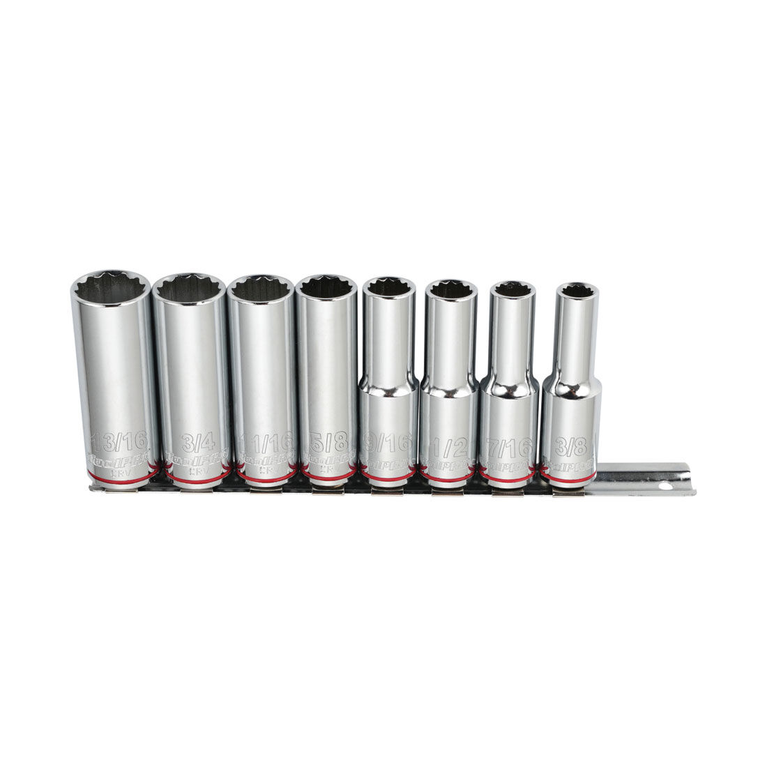 ToolPRO Socket Rail Set 1/2" Drive Deep SAE 8 Piece Supercheap Auto