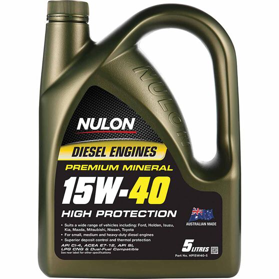 Nulon High Protection Diesel Engine Oil - 15W-40 5 Litre, , scanz_hi-res