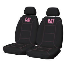 Caterpillar Neoprene Seat Covers Adjustable Headrest Side Airbag Compatible Pink/Black, , scanz_hi-res