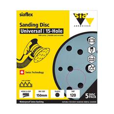 SIA Abrasives 150mm Wet & Dry Sanding Disc, 1948 Series, 8 Hole, 120 Grit, 5 Pack, , scanz_hi-res