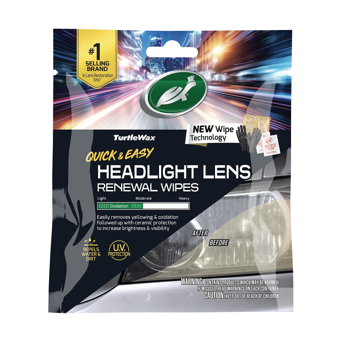 Turtle Wax Headlight Lens Renewal Wipes, , scanz_hi-res