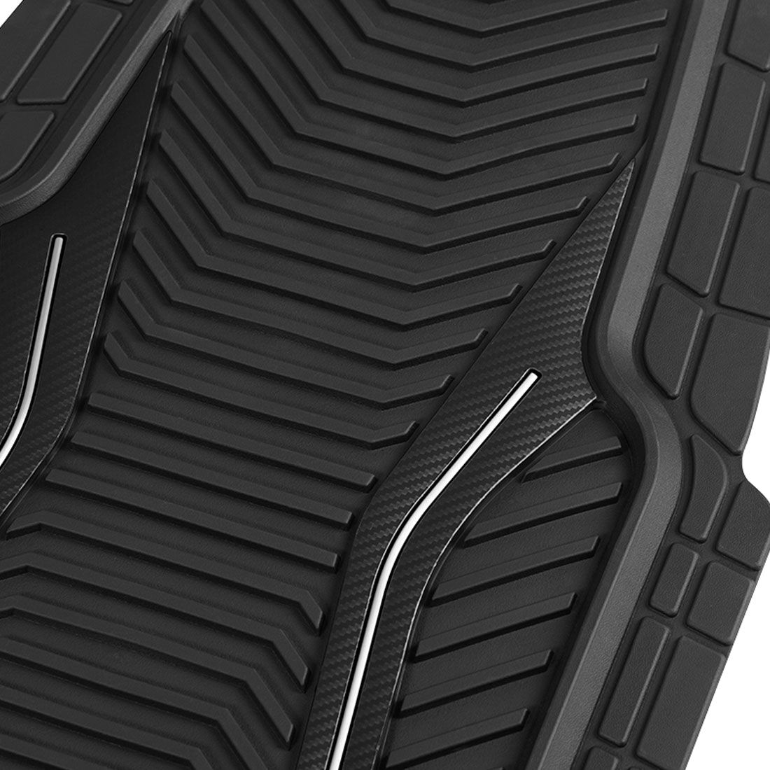 SCA Floor Mats PVC Rubber Sports Black Set of 4, , scanz_hi-res