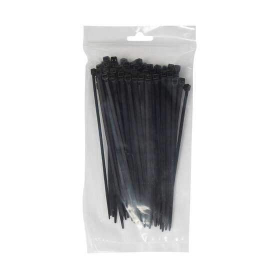 SCA Cable Ties 4.8mm X 200mm, Pack of 100, Black, , scanz_hi-res