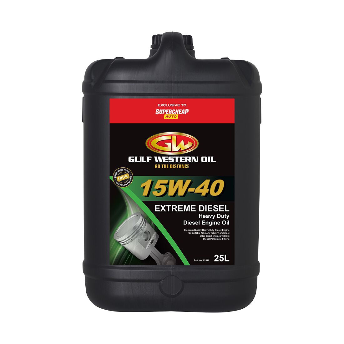 Gulf Western Extreme Diesel Engine Oil - 15W-40 25 Litre, , scanz_hi-res