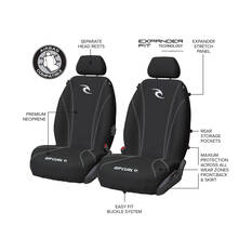 Rip Curl Logo Neoprene Seat Covers White/Black Adjustable Headrests Airbag Compatible, , scanz_hi-res
