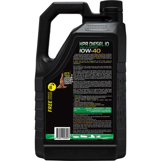 HPR Diesel 10 Engine Oil - 10W-40, 5 Litre, , scanz_hi-res