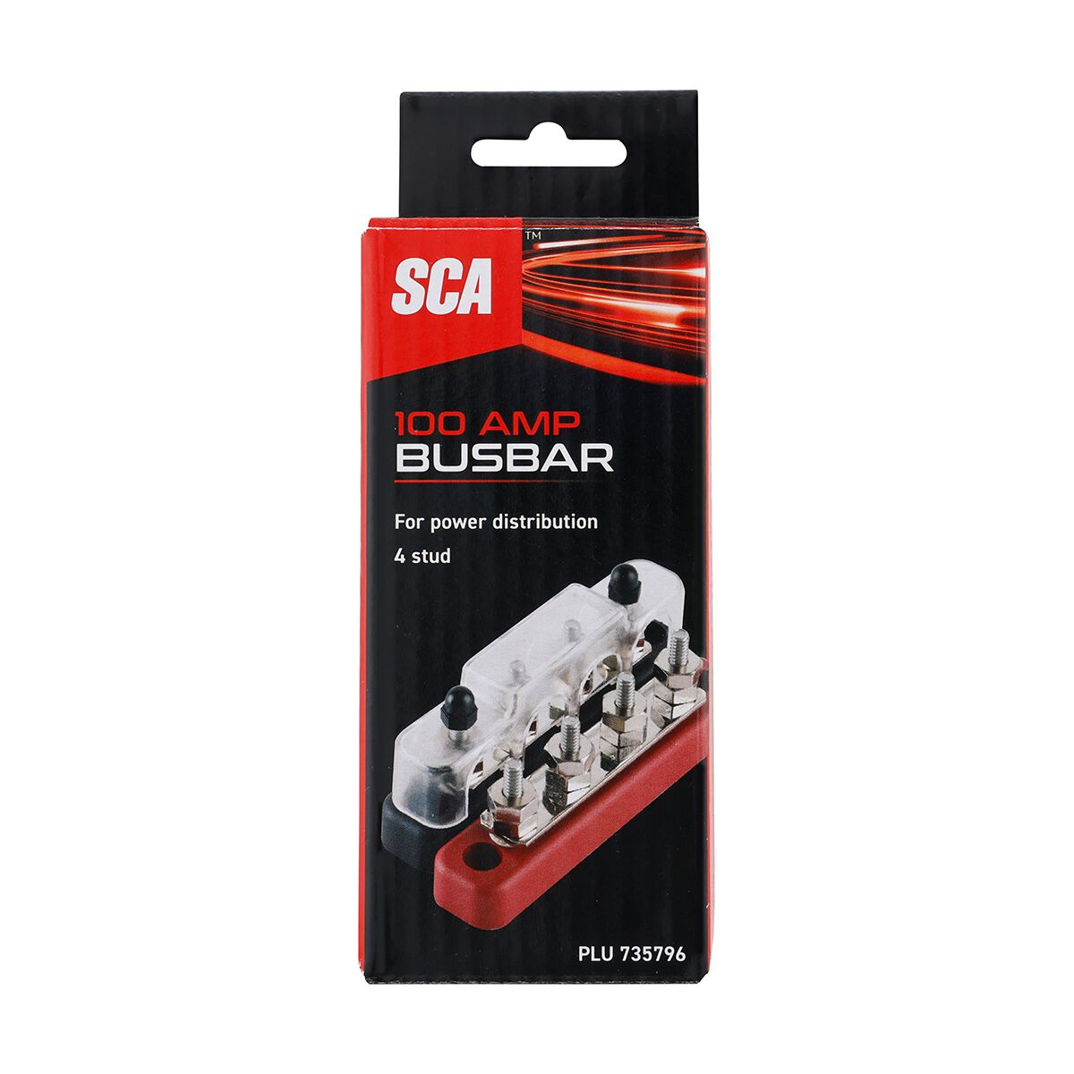SCA Busbar 4 Stud Black & Red 100 Amp, , scanz_hi-res