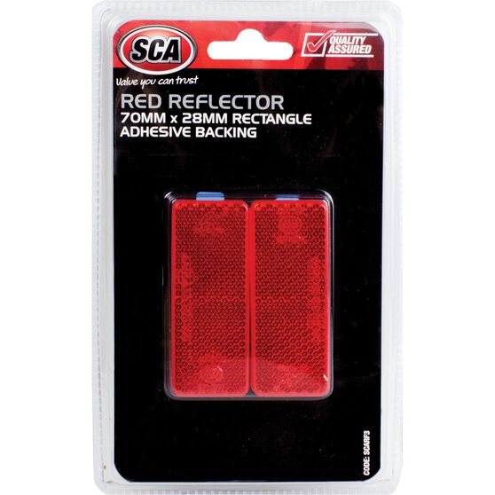 SCA Reflector - Red, 70 x 28mm, Rectangle, 2 Pack, , scanz_hi-res