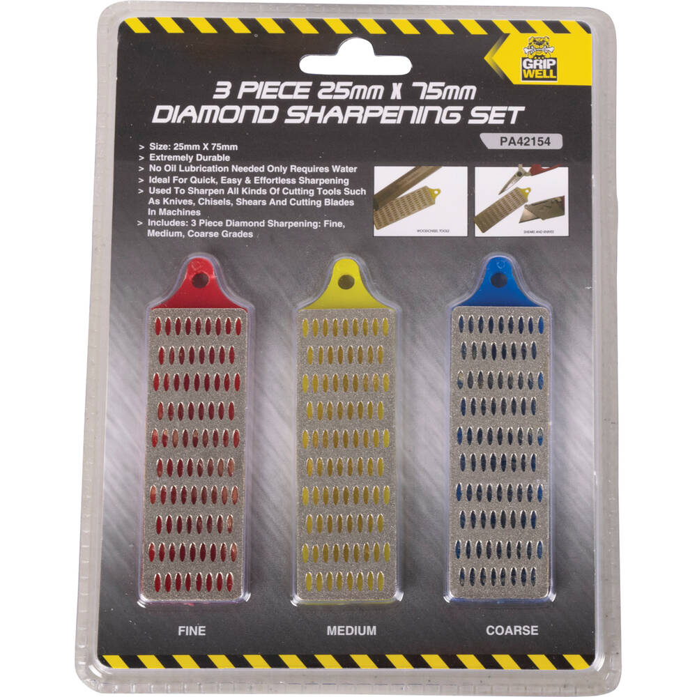 Gripwell Diamond Sharpening Set - 25 X 75mm, 3 Pieces | Supercheap Auto New Zealand Gripwell Diamond Sharpening Set - 25 X 75mm, 3 Pieces | Supercheap Auto New Zealand