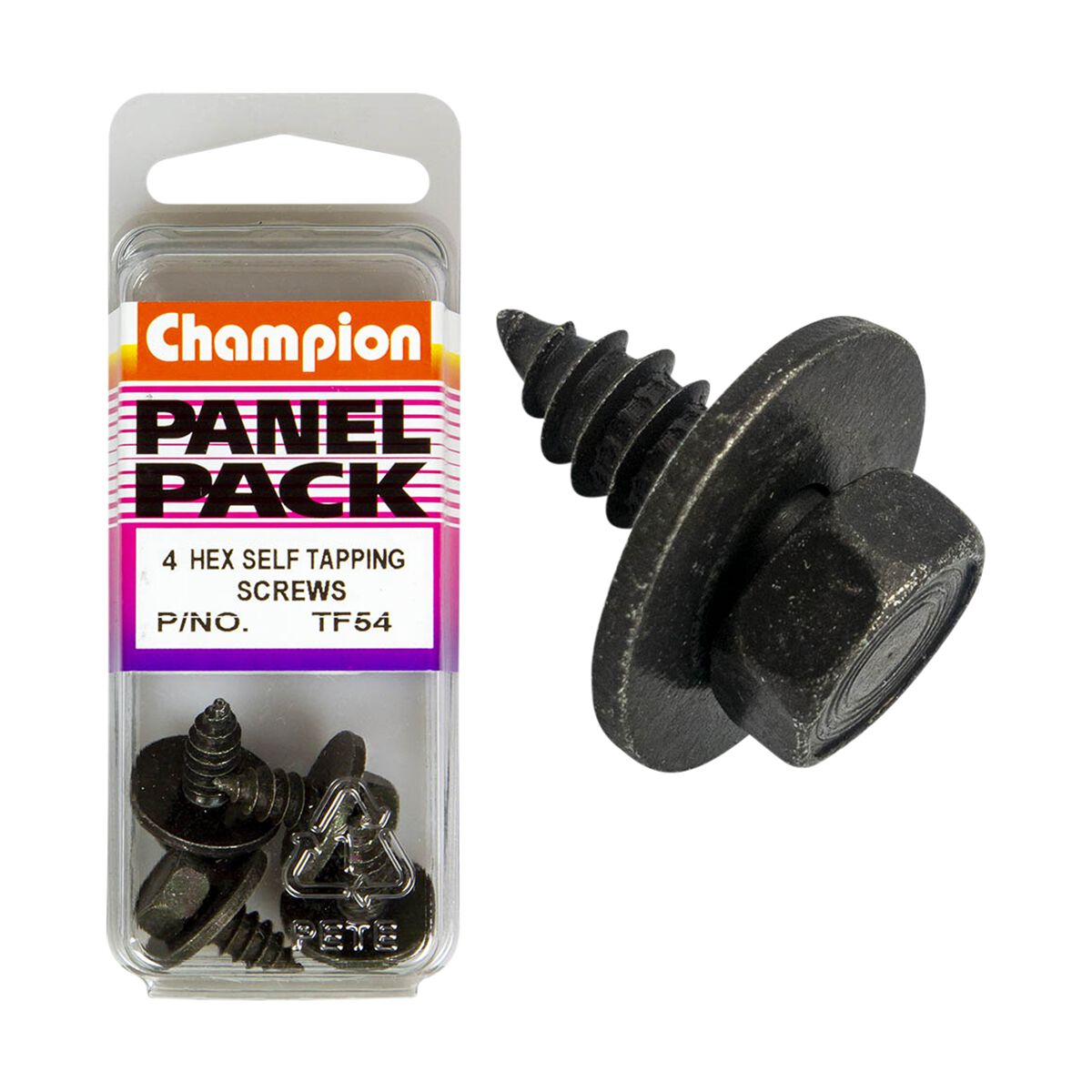 Champion Panel Pack Self Tapping Screw TF54, 14g/6.3mmx19mm, 5/8 Hex, , scanz_hi-res