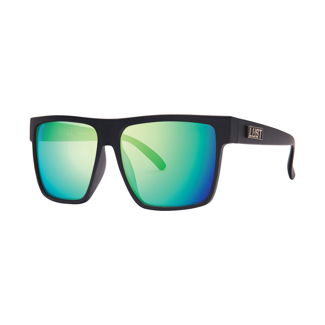 LOST Sunglasses Rival Mirror Polarised Matt Black Blue, , scanz_hi-res