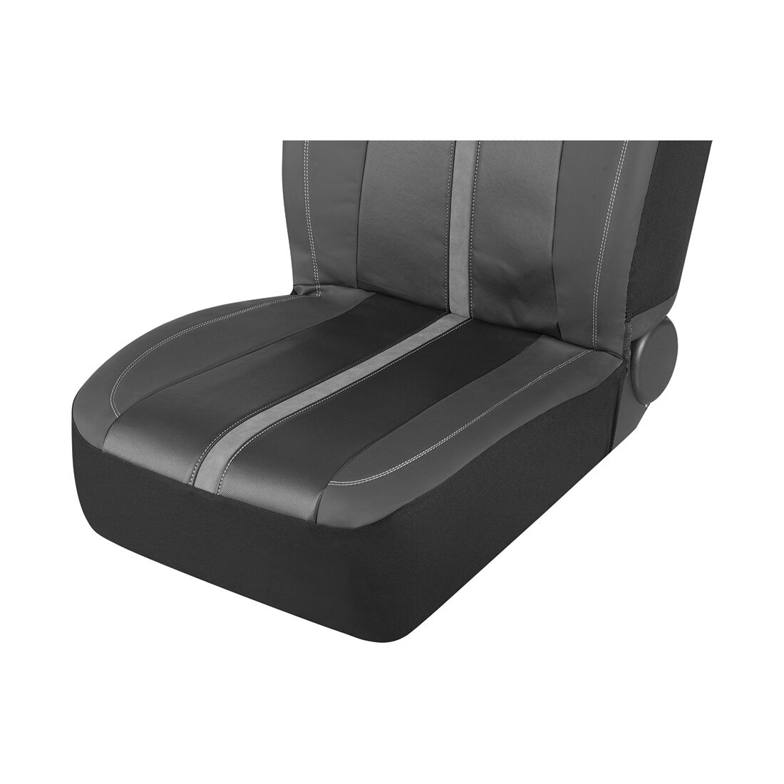 SCA Seat Cover Sports Black & Grey Metallic Leather Look, Built-in Headrests, Airbag Compatible, Size 60A, , scanz_hi-res