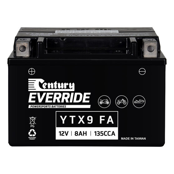 Century Powersports Battery YTX9-BS FA, , scanz_hi-res
