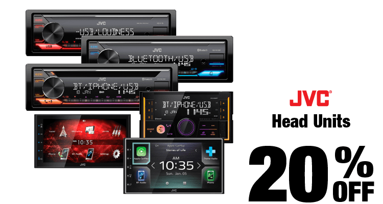 20% off JVC & Kenwood Head Units